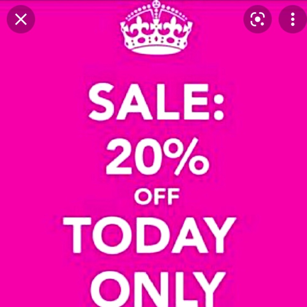 20% Off Today Only 9/7!!!